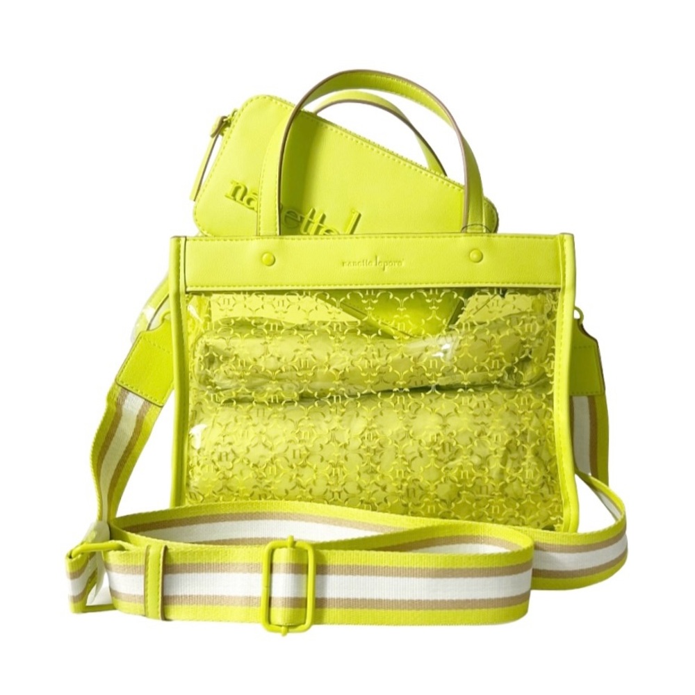 Nanette Lepore Clear Satchel Arianna Wild Lime Clear Plastic Vegan NWT